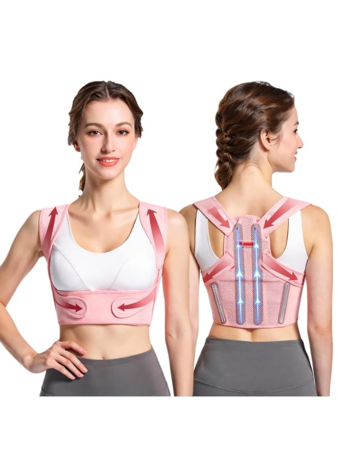 مشَدّ ظهر لتصحيح القامة للنساء - حمالات صدر قابلة للتعديل لدعم الجزء العلوي من الجسم للرقبة والكتف والظهر - مصحح قامة مريح مخفي تحت الملابس لتقويم الانحناء المتدلي (متوسط) - Image 1